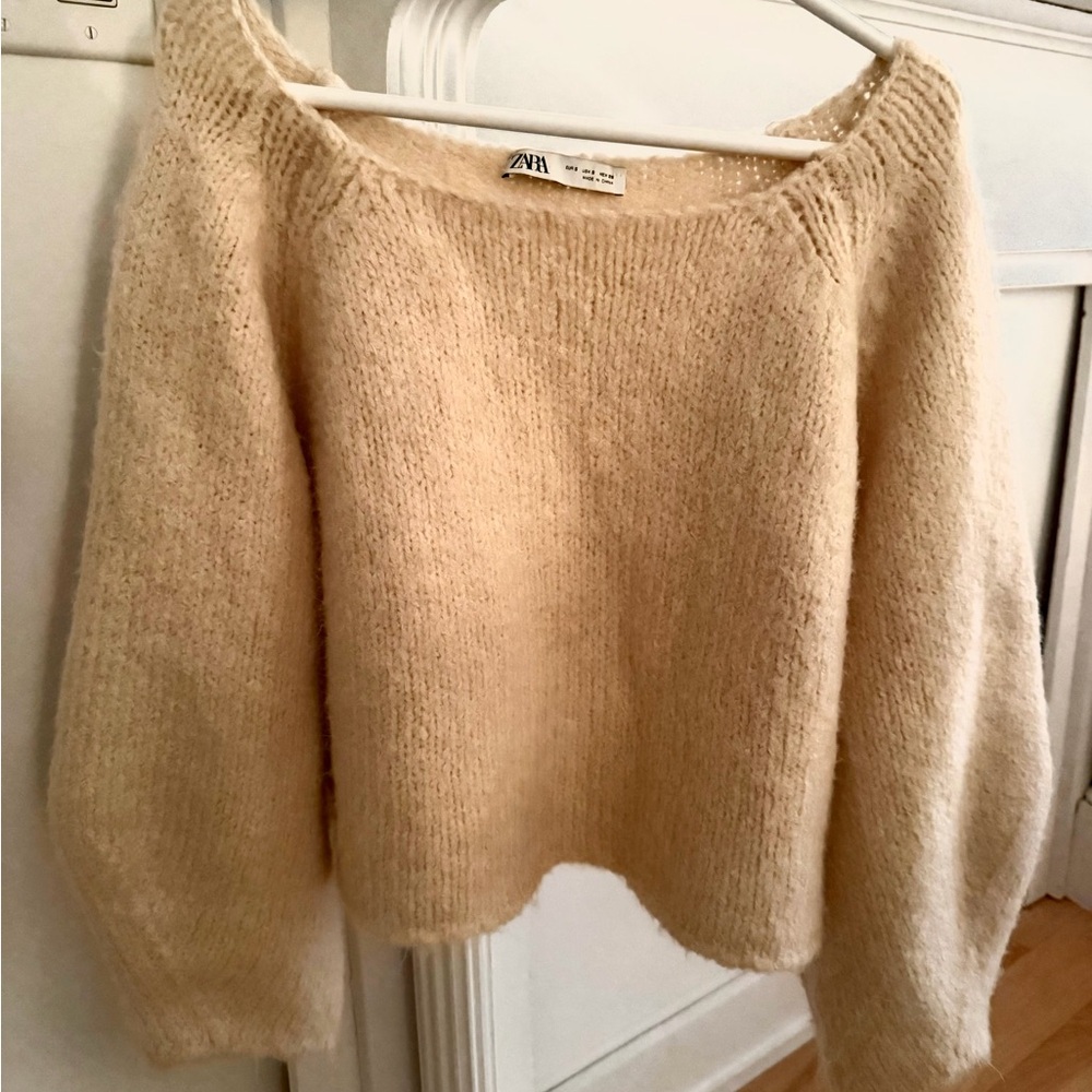 Zara boat neck off shoulder Sweater